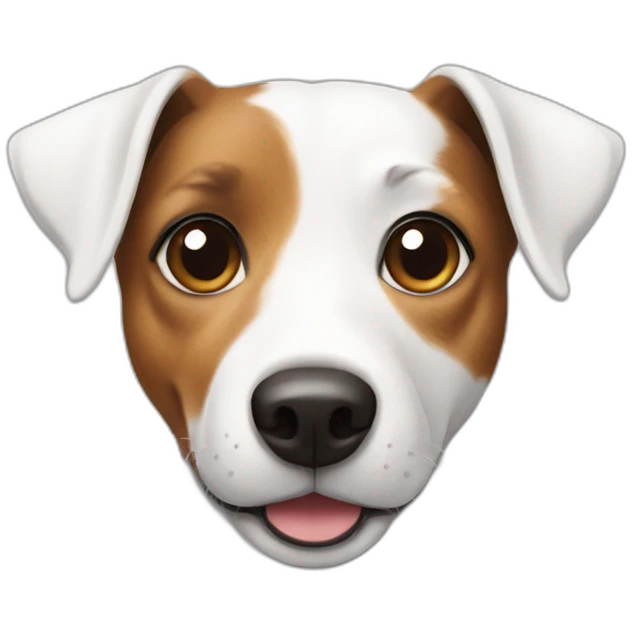 jack Russell dog with half brown half white head emoji