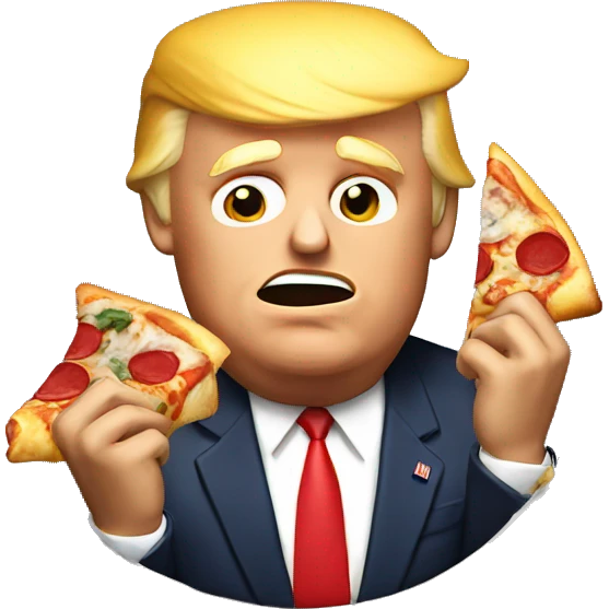 Donald Trump eating a pizza  emoji