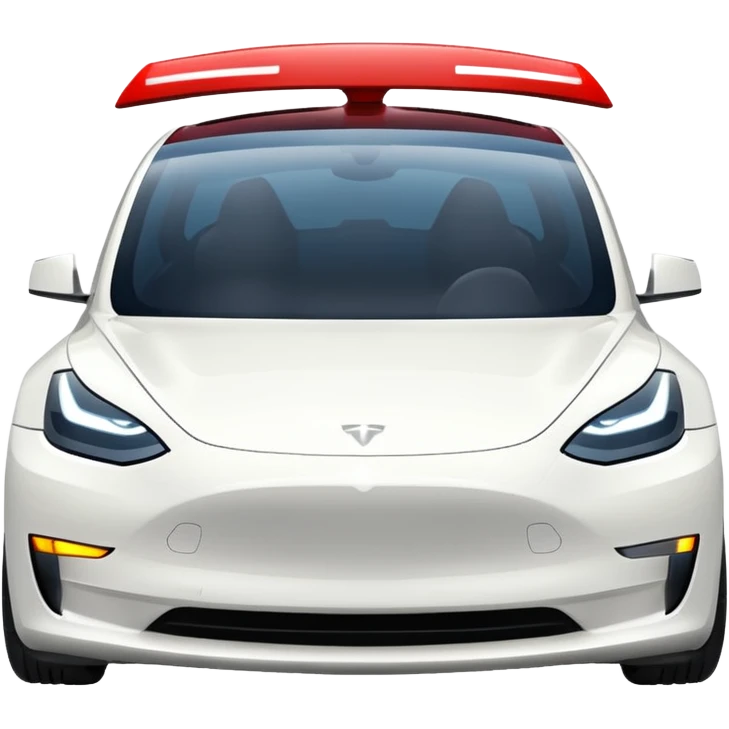 Tesla model 3 white. Icon. In a hurry. No wings  emoji