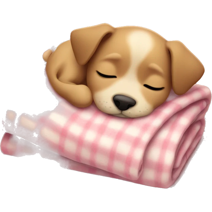 Puh puppy sleeping with a blanket  emoji