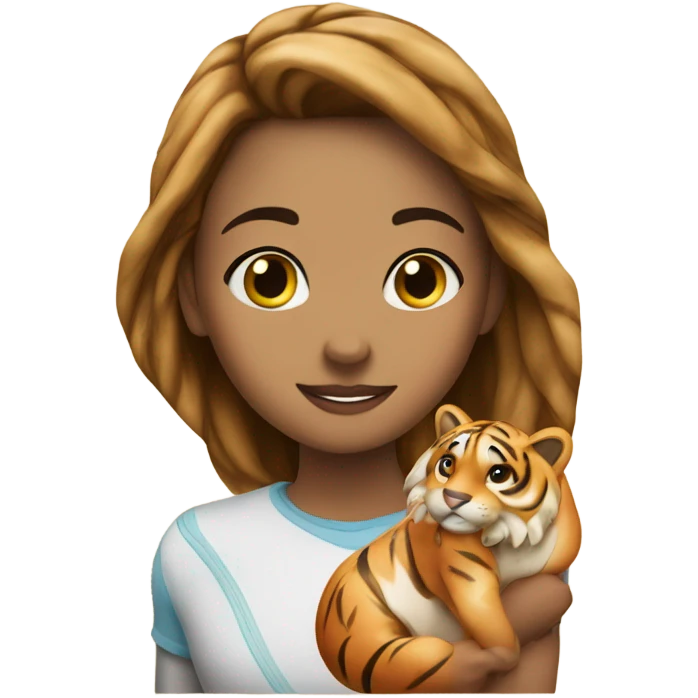 Girl with Cinnabon and tiger emoji