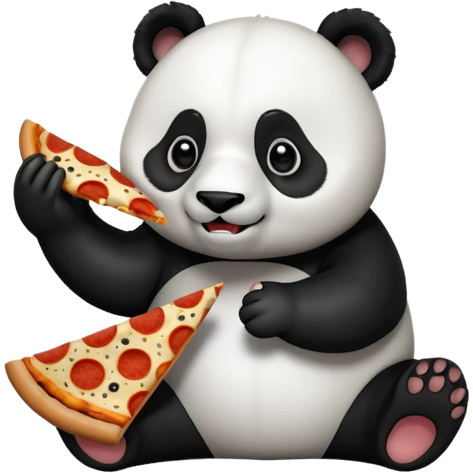 Panda eating pizza emoji