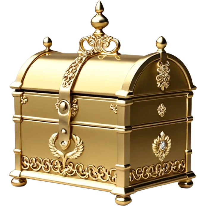  золотая драгоценная шкатулка круглая   emoji