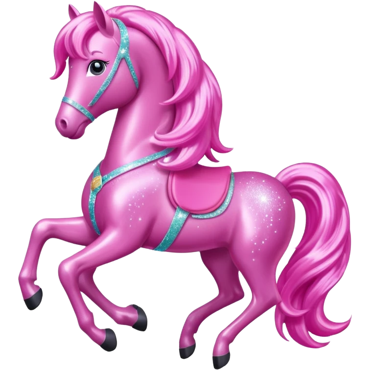 a pink barbie sparkling horse emoji emoji