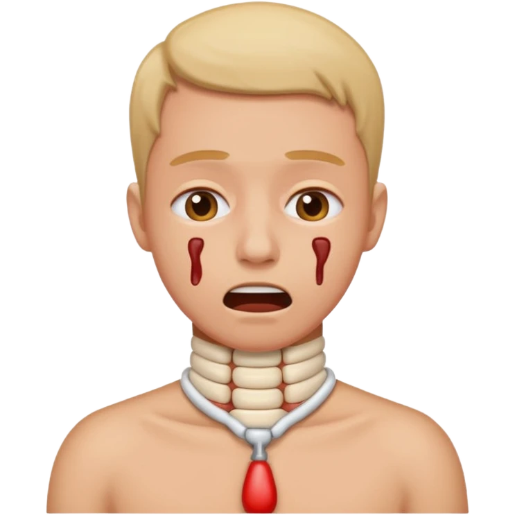 a person fake choking themselves emoji