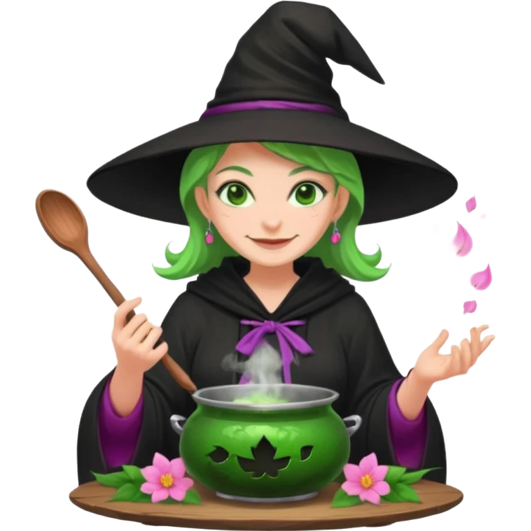 green witch cooking potion😈🌸 emoji