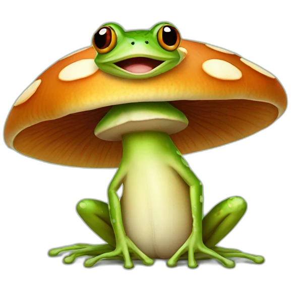 A frog living under a mushroom emoji