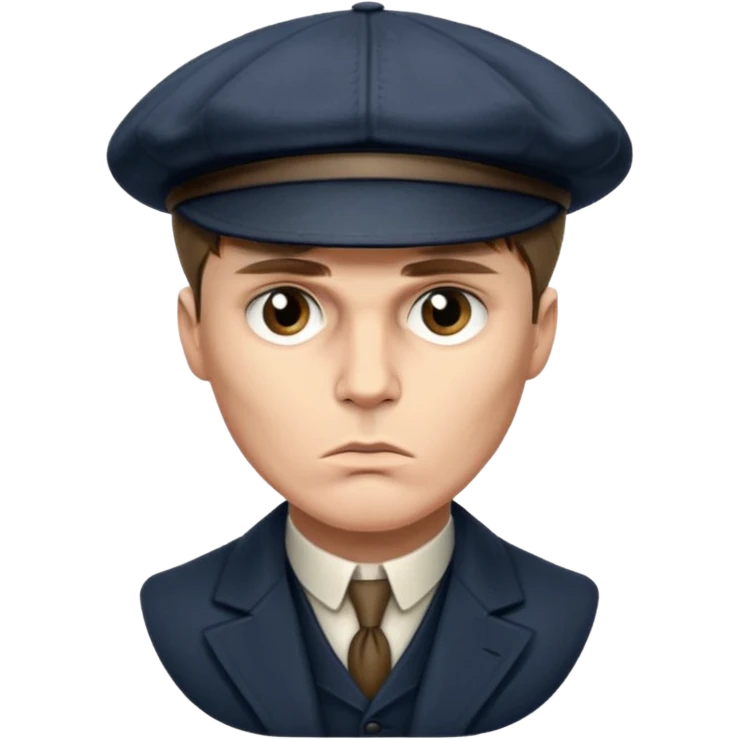Tommy Shelby make his face exact  with his signature hat  emoji