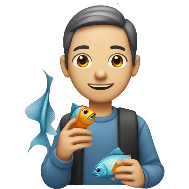 personnes avec un bocal a poisson dans les mains emoji
