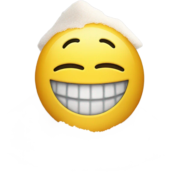 Smiley face with pile of salt emoji