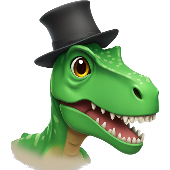 T-Rex wearing a hat emoji