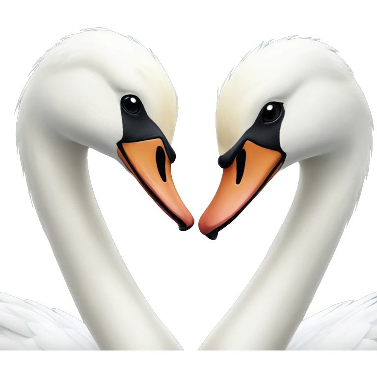 Two swan making a heart shape emoji