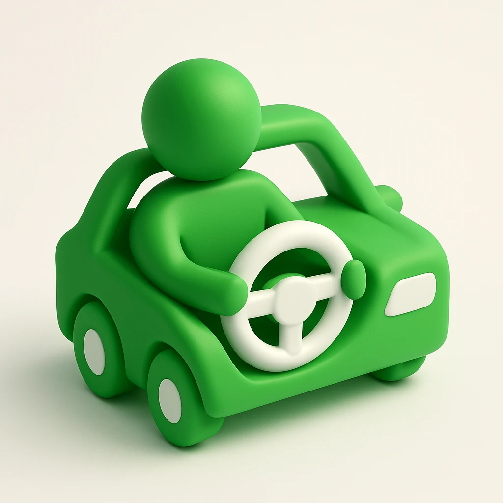 person driving a car emoji