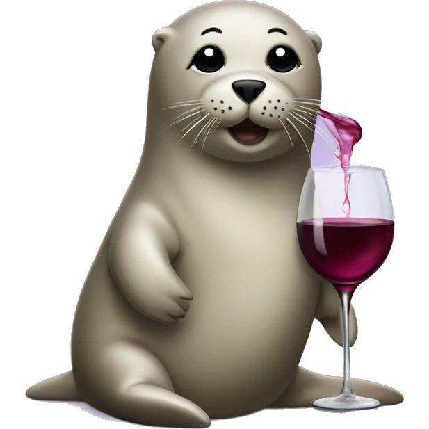 Seal with wine emoji