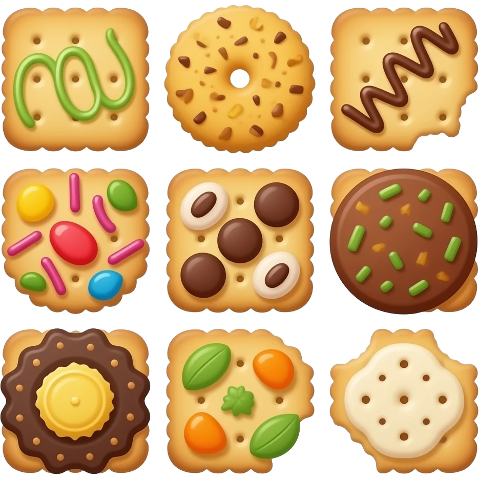 biscuit  rits with toppongs emoji