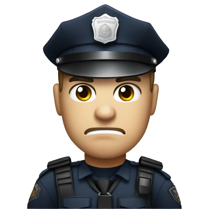 Angry Police officer with a mean mug  emoji
