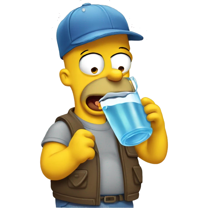 Homer Simpson drinking water emoji