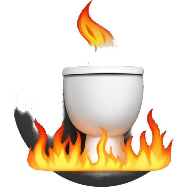 A toilet on fire emoji