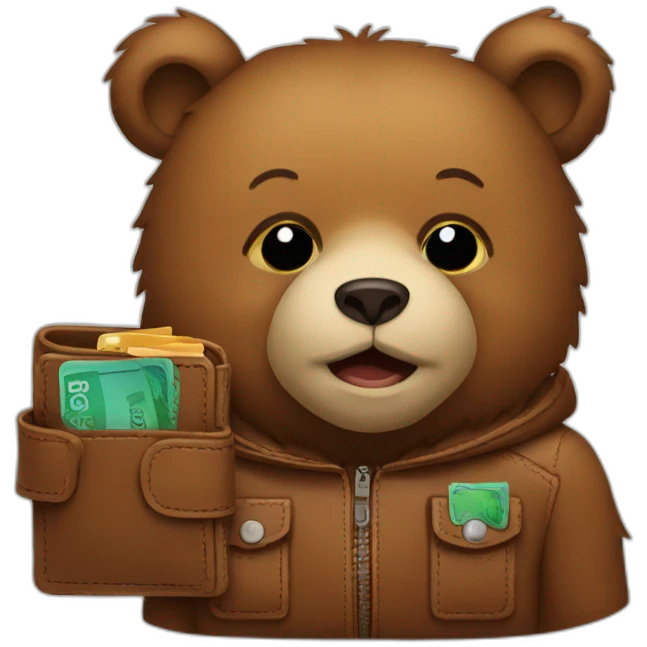 Bear with wallet emoji