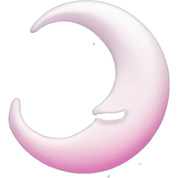 White crescent moon with sparkly pink clouds emoji