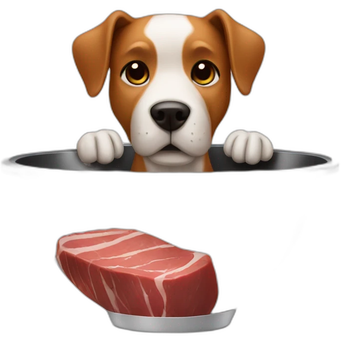 Dog bowl with steaks  emoji