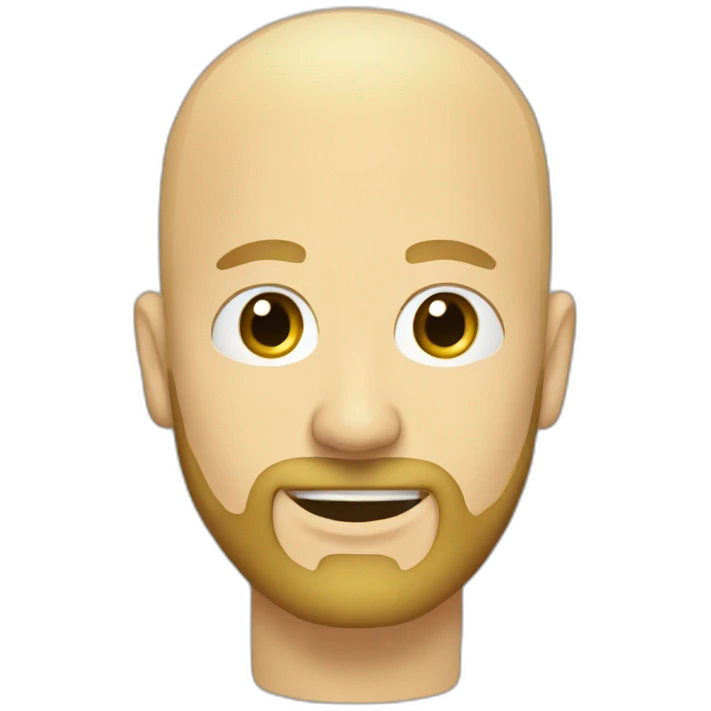 Blonde beard bald head man she'd background emoji