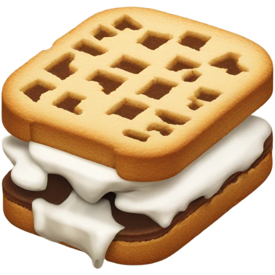 A half eaten ice cream sandwich  emoji