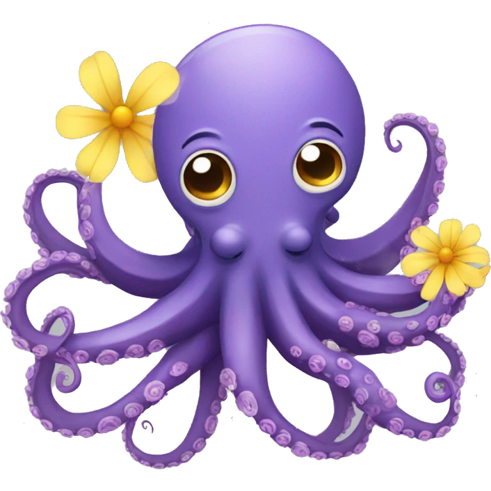 Octopus with flowers  emoji