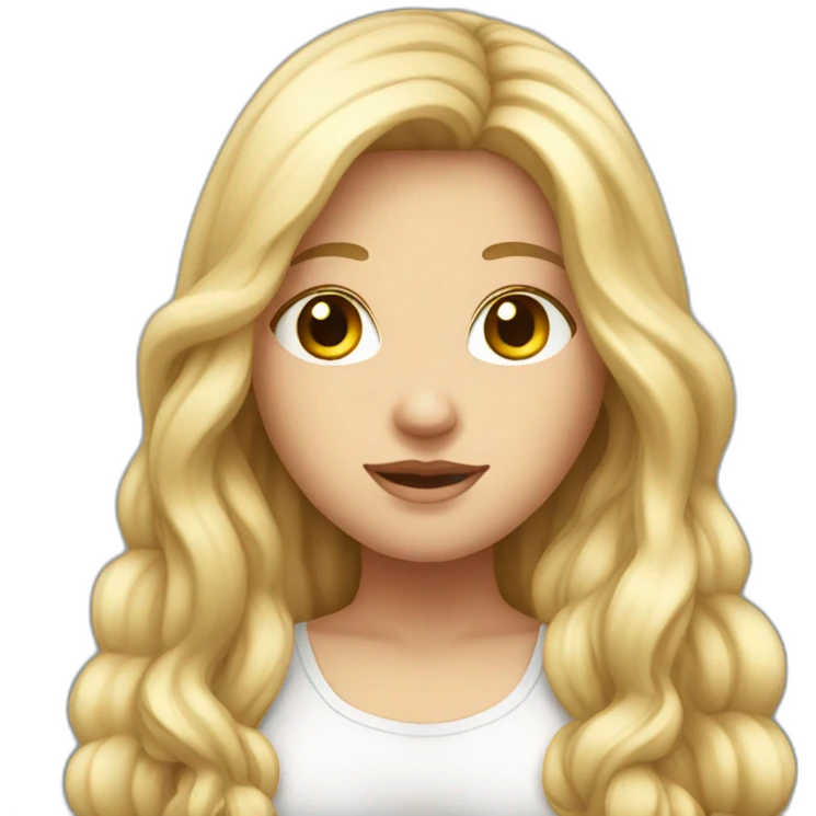 big-chested-white-woman-long-hair-cute emoji