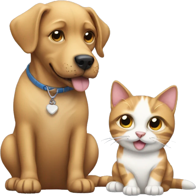 Dog with cat emoji