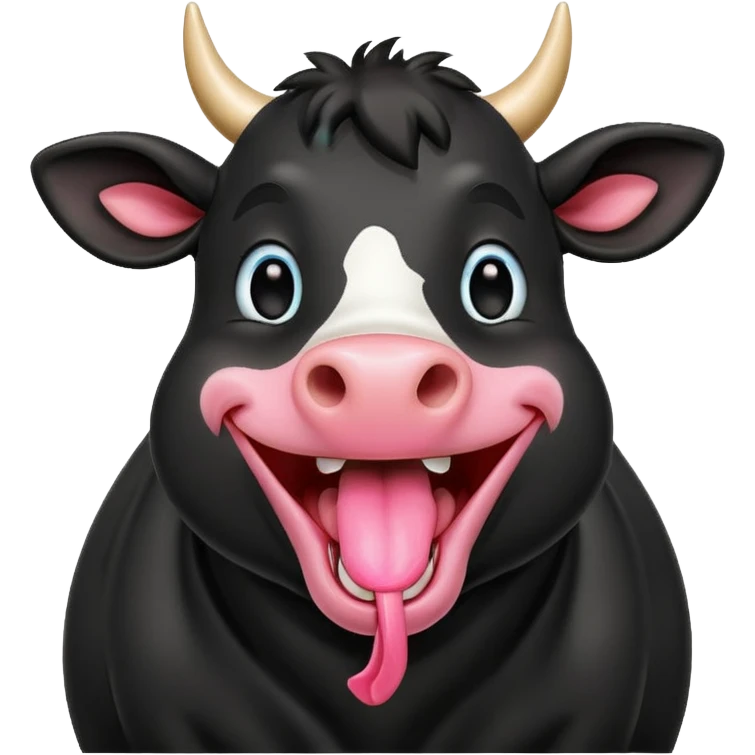 Laughing black cow emoji
