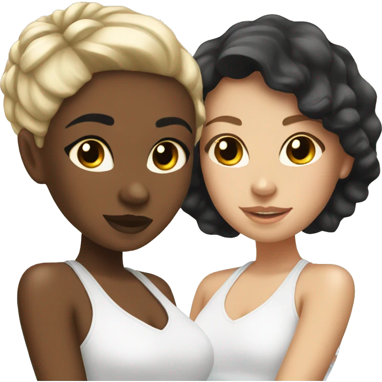 Blonde girl and brunette girl spa day emoji