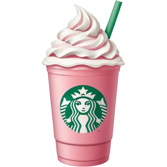 Starbucks strawberry pink drink with whipped cream emoji