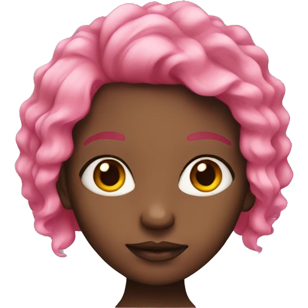 black girl with pink hair emoji