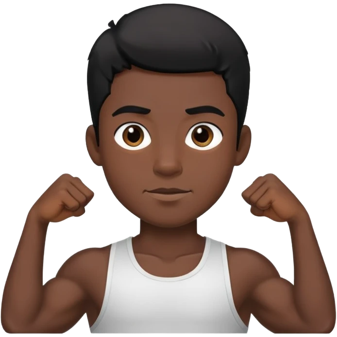 black hair fitness boy emoji