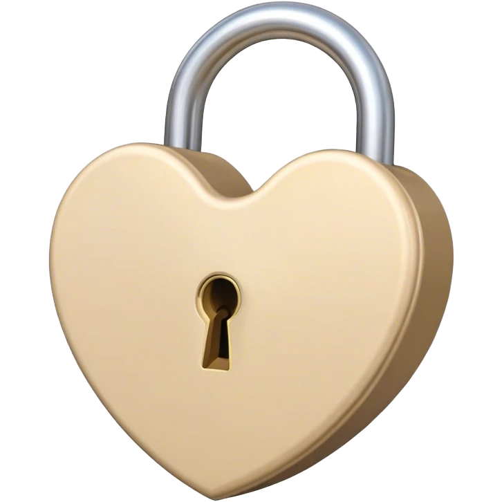 beige cute heart lock emoji