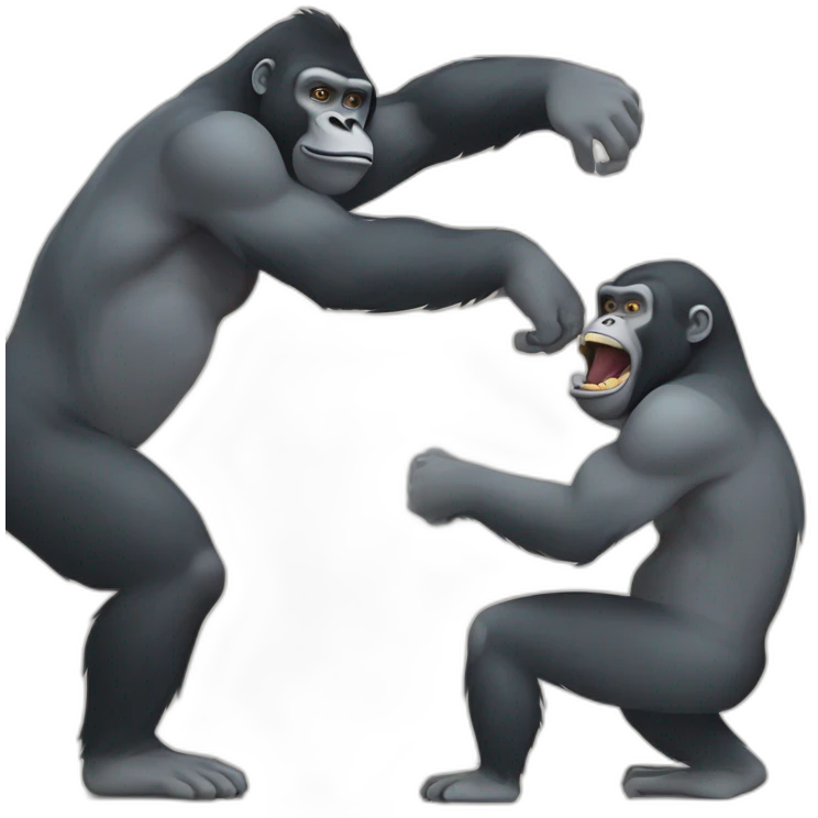 Gorilla slapping a monkey emoji