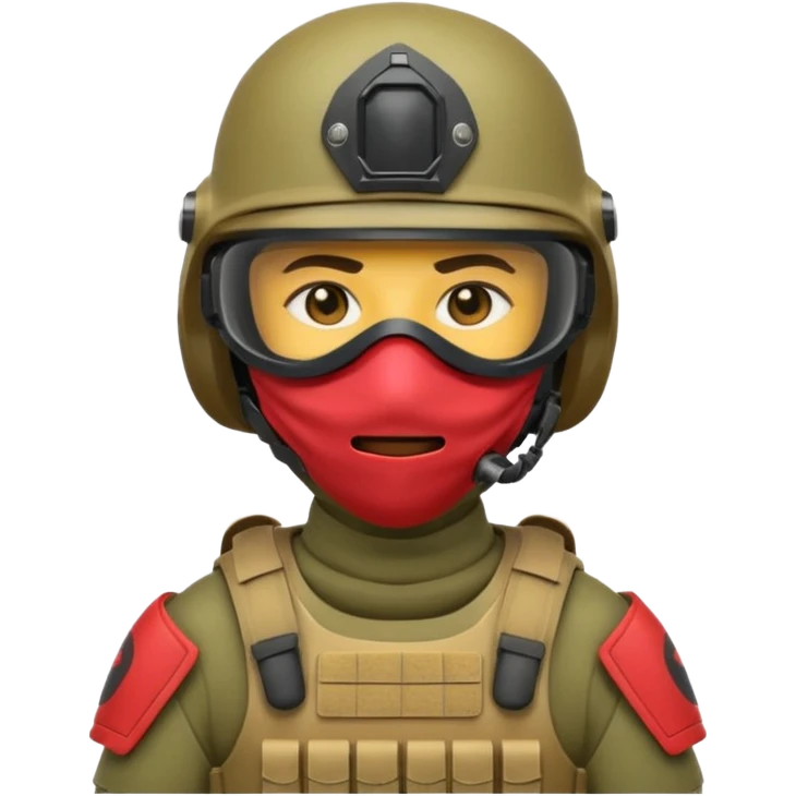 modern soldier with advanced armor, tactical helmet and face mask, emoji style emoji