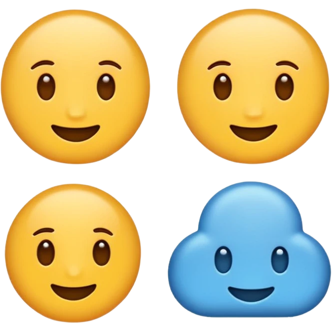 Find the different emoji.
2 identical object emojis.
One has a slightly different color tone.
No faces.
Minimal design. emoji