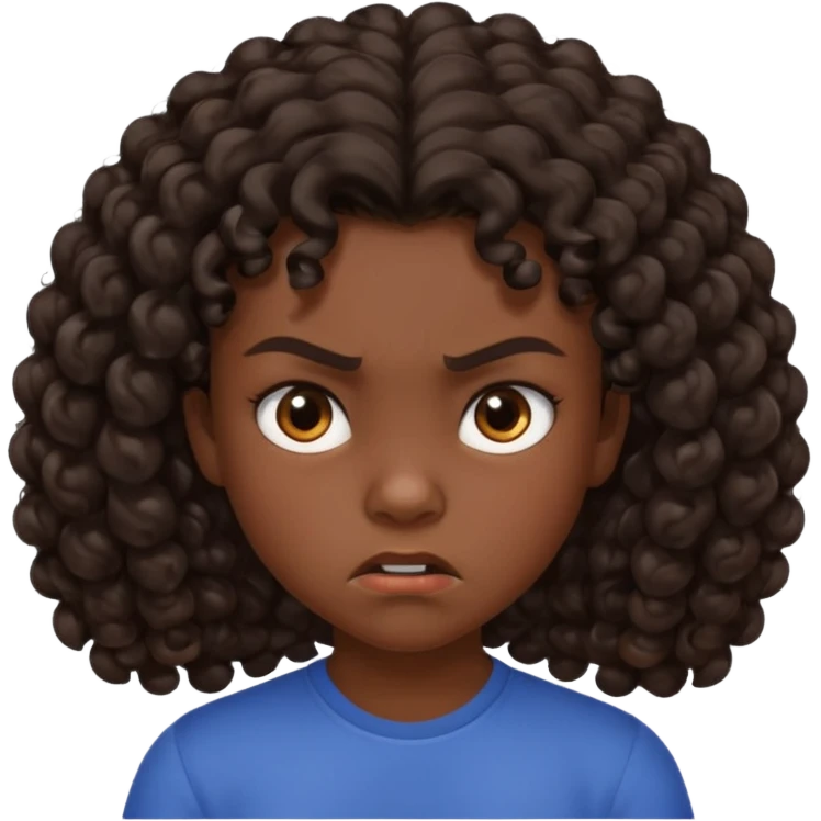 11 years old curly dark brown hair hate the world emoji