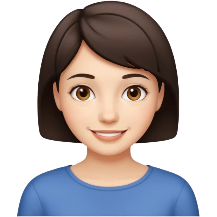 classic emoji of a short-haired brunette girl smiling emoji