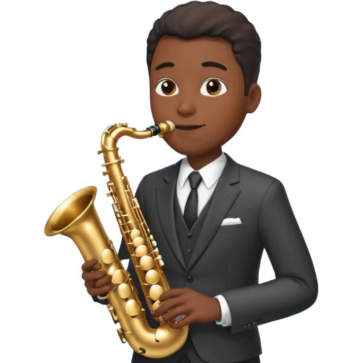 black man playing saxophone emoji