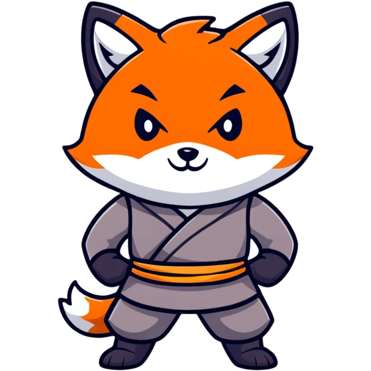 cute fox ninja character emoji