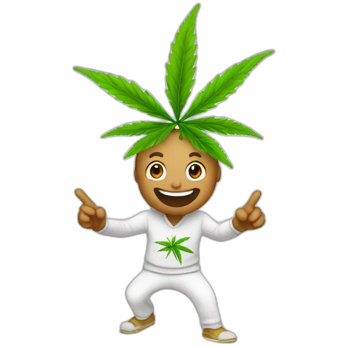 Marihuana feliz y bailando emoji