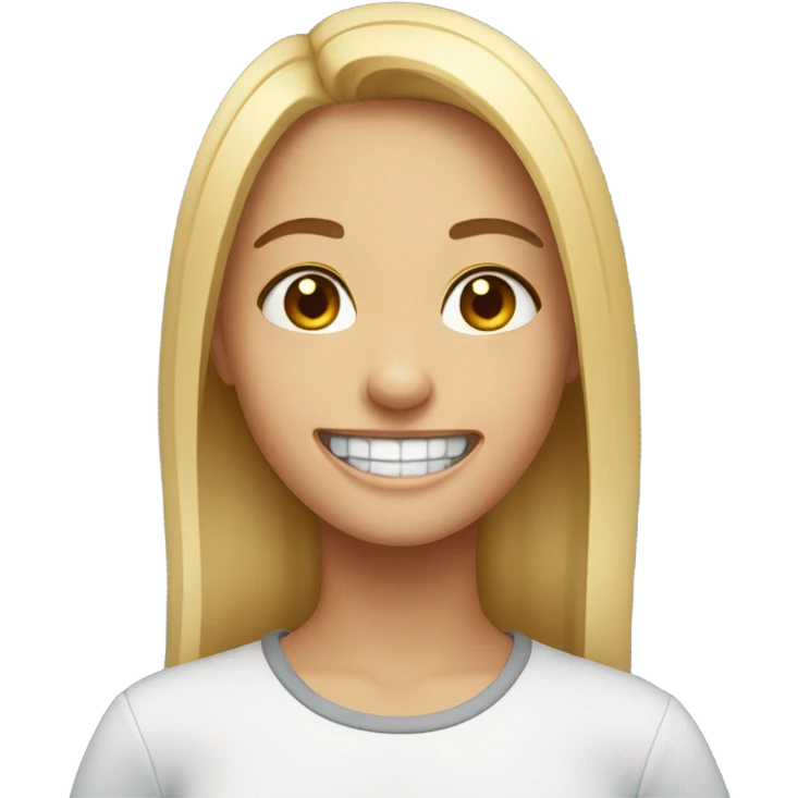 A girl with braces emoji