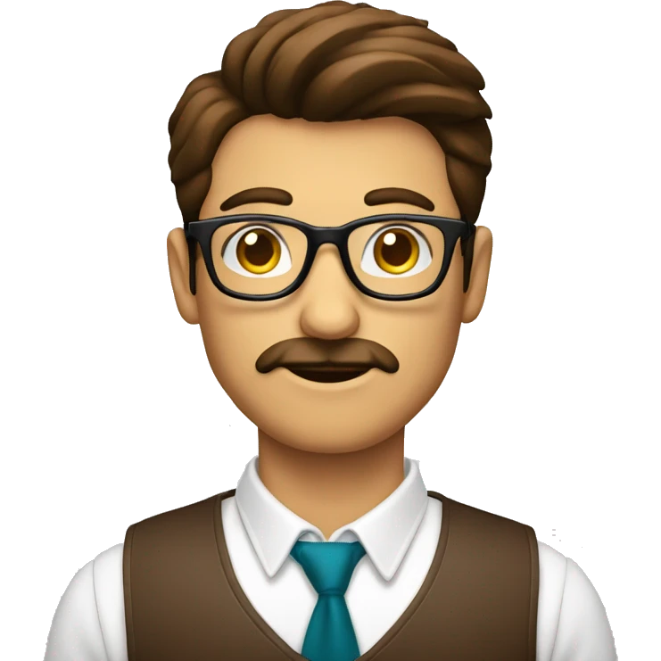 Hombre semi calvo, con lentes,  tomando café  emoji