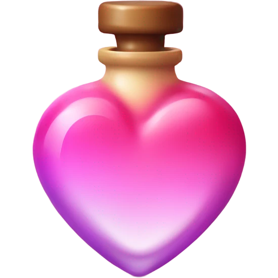 Pink ombre heart shaped potion bottle with liquid  emoji