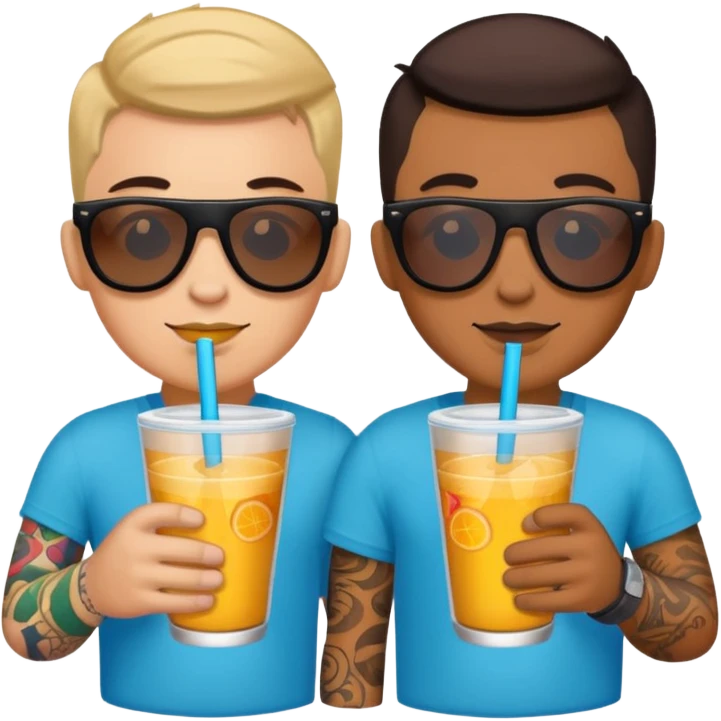 drink holders with sunglasses tattoto gay emoji