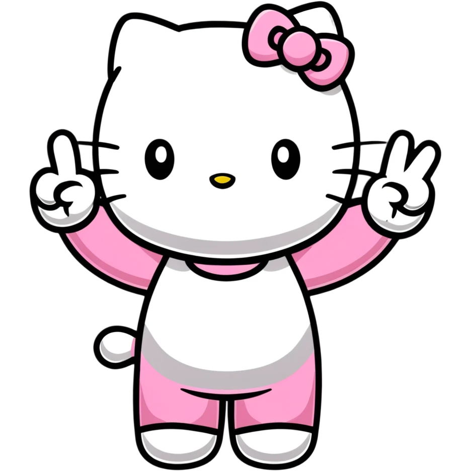 hello kitty middle fingers  emoji