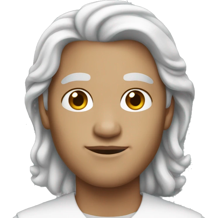 30 years old with slightly white skin and long brown hair emoji